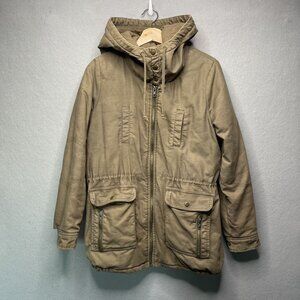 RVCA Women's Brown Nature x Industry Hooded Jacket XS Cotton